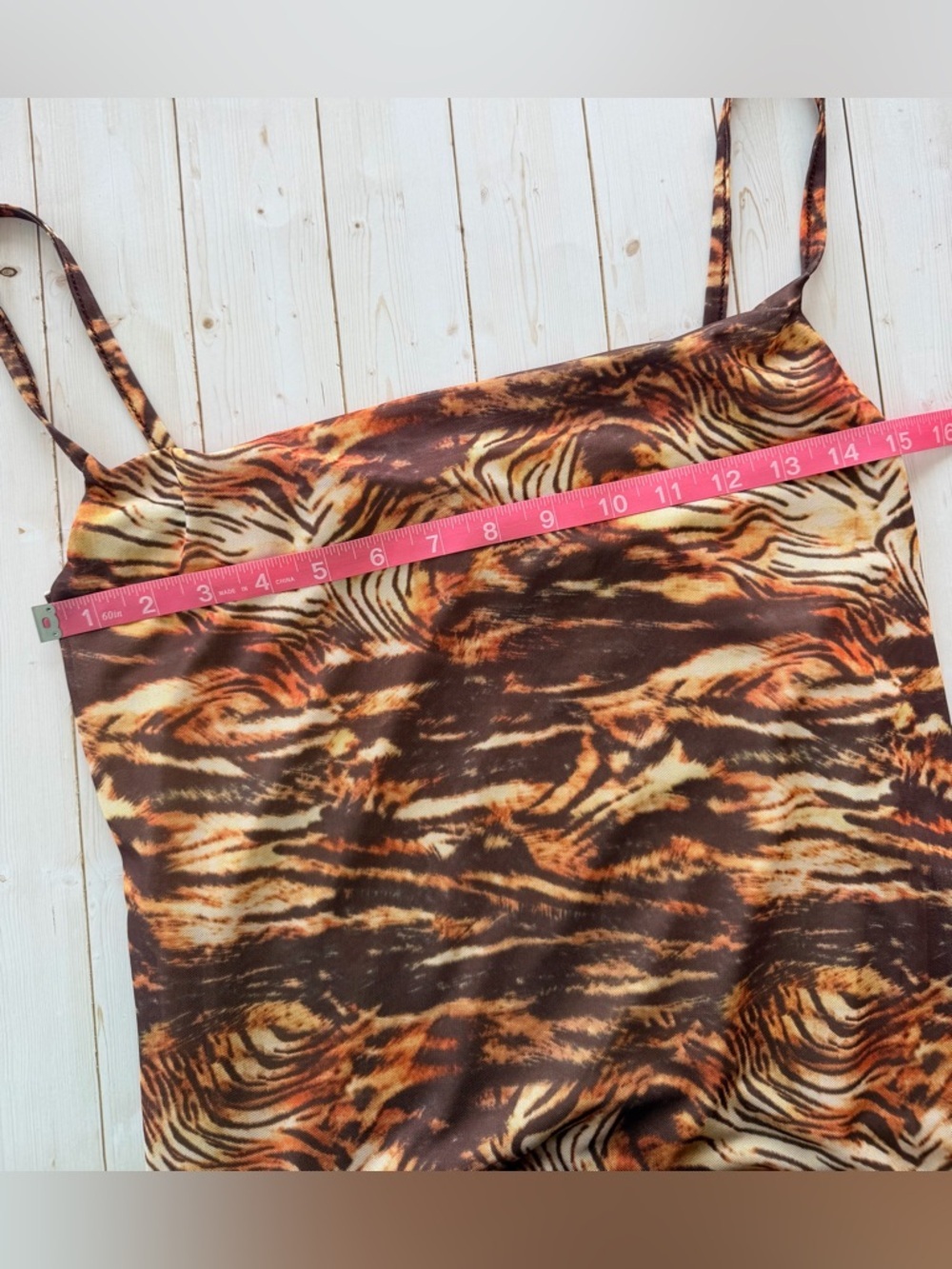 PrettyLittleThing Animal Print Mesh Ruched Maxi Dress Size 10 NWT - Picture 10 of 11